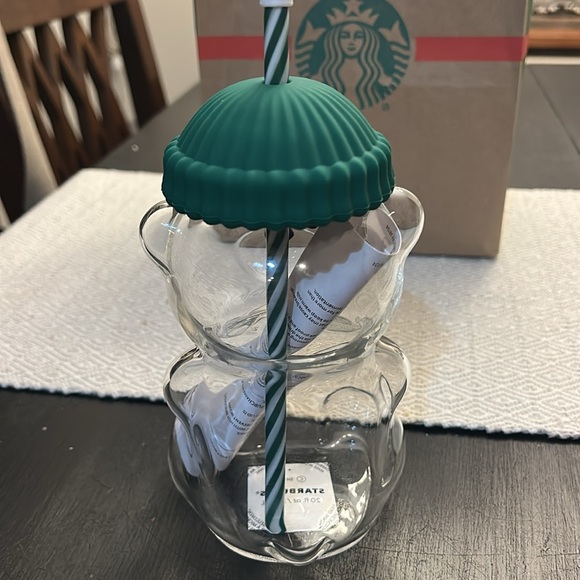 2025 Starbucks Bearista Glass cup with straw. **new** never used - Picture 2 of 5